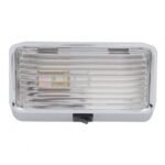 Interior Dome Light With Bulb & On-Off Switch - Clear Lens
