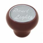 "Panel Lights" Wood Deluxe Dash Knob - Silver Glossy Sticker