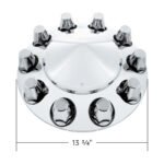 Pointed Front Axle Cover With 33mm Standard Style Push-On Nut Covers - Chrome - Image 6
