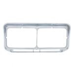 Rectangular Dual Headlight Bezel With Visor - LED Cutout - Image 3