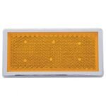 Rectangular Quick Mount Reflector With Chrome Bezel - Amber