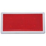 Rectangular Quick Mount Reflector With Chrome Bezel - Red