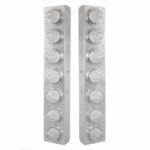 SS Front Air Cleaner Bracket With 14X 11 Amber LED Watermelon Lights & Bezel For KW Trucks -Clear Lens