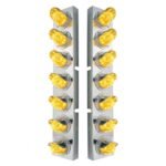 SS Front Air Cleaner Brkt With 14X 11 Amber LED Watermelon Light & Visor Bezel For KW Trucks-Amber Lens