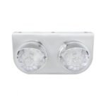 SS Light Bracket With 2X 17 LED Dual Function Watermelon Lights & Visors - Red LED/Clear Lens