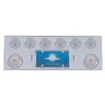 SS Rear Center Panel With 2X 10 LED 4" Lights & 6X 13 LED 2-1/2" Lights & Bezels -Red LED/Clear Lens