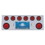 SS Rear Center Panel With 2X 10 LED 4" Lights & 6X 13 LED 2-1/2" Lights -Red LED & Lens