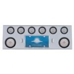 SS Rear Center Panel With 2X 10 LED 4" Lights & 6X 13 LED 2-1/2" Lights -Red LED/Clear Lens