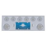 SS Rear Center Panel With 2X 7 LED 4" Reflector Light & 6X 13 LED 2-1/2" Light & Bezel -Red LED/Clear Lens