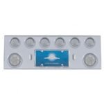 SS Rear Center Panel With 2X 7 LED 4" Reflector Light & 6X 13 LED 2-1/2" Light & Visor -Red LED/Clear Lens