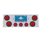 SS Rear Center Panel With 4X 10 LED 4" Lights & 3X 13 LED 2-1/2" Beehive Lights -Red LED & Lens