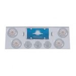 SS Rear Center Panel With 4X 10 LED 4" Lights & 3X 13 LED 2-1/2" Lights & Bezel -Red LED/Clear Lens