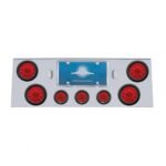 SS Rear Center Panel With 4X 10 LED 4" Lights & 3X 13 LED 2-1/2" Lights -Red LED & Lens
