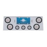 SS Rear Center Panel With 4X 10 LED 4" Lights & 3X 13 LED 2-1/2" Lights -Red LED/Clear Lens