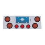 SS Rear Center Panel With 4X 12 LED 4" Reflector Light & 3X 13 LED 2-1/2" Beehive Light -Red LED & Lens