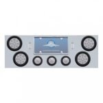 SS Rear Center Panel With 4X 12 LED 4" Reflector Light & 3X 13 LED 2-1/2" Beehive Light -Red LED/Clear Lens