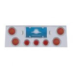 SS Rear Center Panel With 4X 12 LED 4" Reflector Light & 3X 13 LED 2-1/2" Light & Visor -Red LED & Lens