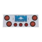 SS Rear Center Panel With 4X 12 LED 4" Reflector Lights & 3X 13 LED 2-1/2" Lights -Red LED & Lens