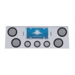 SS Rear Center Panel With 4X 12 LED 4" Reflector Lights & 3X 13 LED 2-1/2" Lights -Red LED/Clear Lens