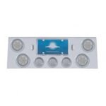 SS Rear Center Panel With 4X 7 LED 4" Reflector Light & 3X 13 LED 2-1/2" Light & Visor -Red LED/Clear Lens