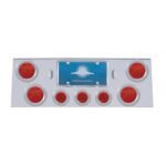 SS Rear Center Panel With 4X 7 LED 4" Reflector Lights & 3X 13 LED 2-1/2" Lights -Red LED & Lens