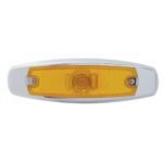 Single Halogen Bulb Light (Clearance/Marker) With SS Bezel - Amber Lens