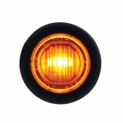Single SMD LED 3/4" Mini Light (Clearance/Marker) With Rubber Grommet - Amber LED/Amber Lens
