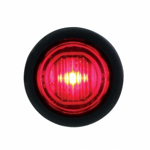 Single SMD LED 3/4" Mini Light (Clearance/Marker) With Rubber Grommet - Red LED/Red Lens