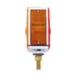 Square Double Face Turn Signal Light With Single Stud - Amber & Red Lens - Image 2
