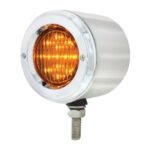 Stainless 2-1/2" Double Face Light With LED Lights & Bezels - Amber & Red LED/Amber & Red Lens - Image 2
