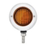 Stainless 2-1/2" Double Face Light With LED Lights & Bezels - Amber & Red LED/Amber & Red Lens - Image 4