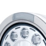 Stainless Bullet Classic Headlight 11 LED Bulb With Dual Mode LED Signal - Clear Lens - Image 2