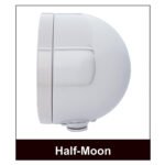 Stainless Bullet Half Moon Headlight 11 LED Bulb & LED Signal - Amber Lens - Image 5