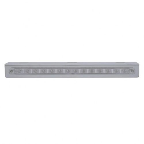 Stainless Light Bracket With 14 LED 12" Sequential Light Bar (Left to Right) - Amber LED/Clear Lens