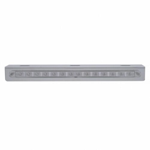 Stainless Light Bracket With 14 LED 12" Sequential Light Bar (Left to Right) - Red LED/Clear Lens