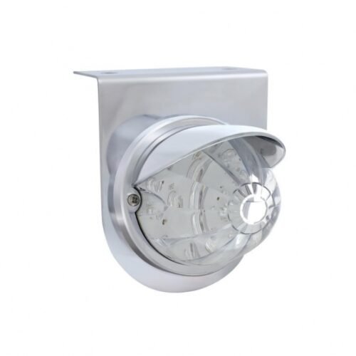 Stainless Light Bracket With 17 LED Dual Function Watermelon Light & Visor - Amber LED/Clear Lens