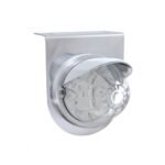 Stainless Light Bracket With 17 LED Watermelon Light & Visor - Amber LED/Clear Lens