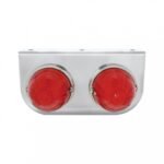 Stainless Light Bracket With 2X 17 LED Watermelon Lights - Red LED/Red Lens