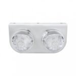 Stainless Light Bracket With 2X 17 LED Watermelon Lights & Visors - Red LED/Clear Lens