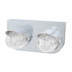 Stainless Light Bracket With 2X 19 LED Reflector Lights & Visors - Amber LED/Clear Lens