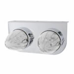 Stainless Light Bracket With 2X 19 LED Watermelon Lights - Amber LED/Clear Lens