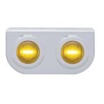 Stainless Light Bracket With 2X 3 LED 3/4" Mini Lights - Amber LED/Amber Lens