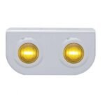 Stainless Light Bracket With 2X 3 LED 3/4" Mini Lights - Amber LED/Amber Lens