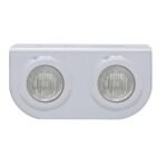 Stainless Light Bracket With 2X 3 LED 3/4" Mini Lights - Red LED/Clear Lens