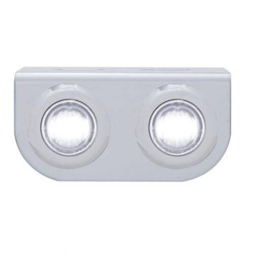 Stainless Light Bracket With 2X 3 LED 3/4" Mini Lights - White LED/Clear Lens