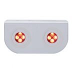 Stainless Light Bracket With 2X 4 LED Fastener Lights - Red LED/Clear Lens