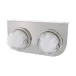 Stainless Light Bracket With 2X 9 LED Dual Function Watermelon GloLight - Red LED/Clear Lens - Image 2