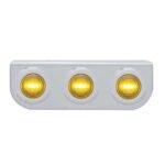 Stainless Light Bracket With 3X 3 LED 3/4" Mini Lights - Amber LED/Amber Lens