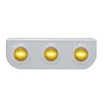 Stainless Light Bracket With 3X 3 LED 3/4" Mini Lights - Amber LED/Amber Lens