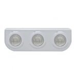 Stainless Light Bracket With 3X 3 LED 3/4" Mini Lights - Red LED/Clear Lens